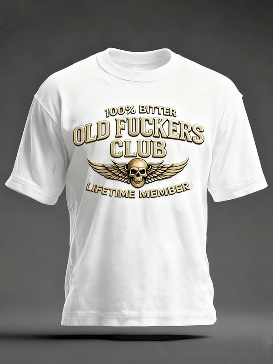 Men's Old Fuckers Club Printed Casual T-Shirt