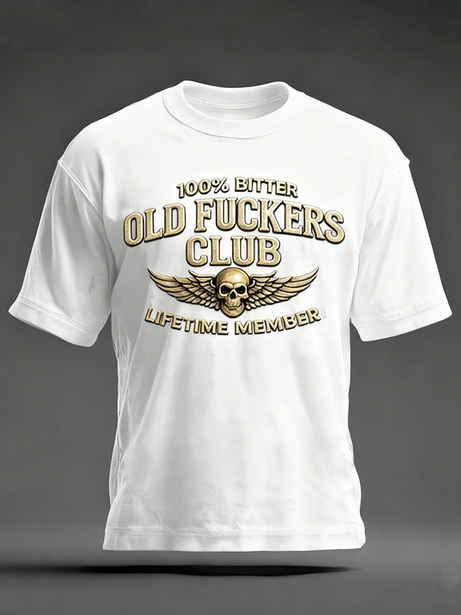 Men's Old Fuckers Club Printed Casual T-Shirt