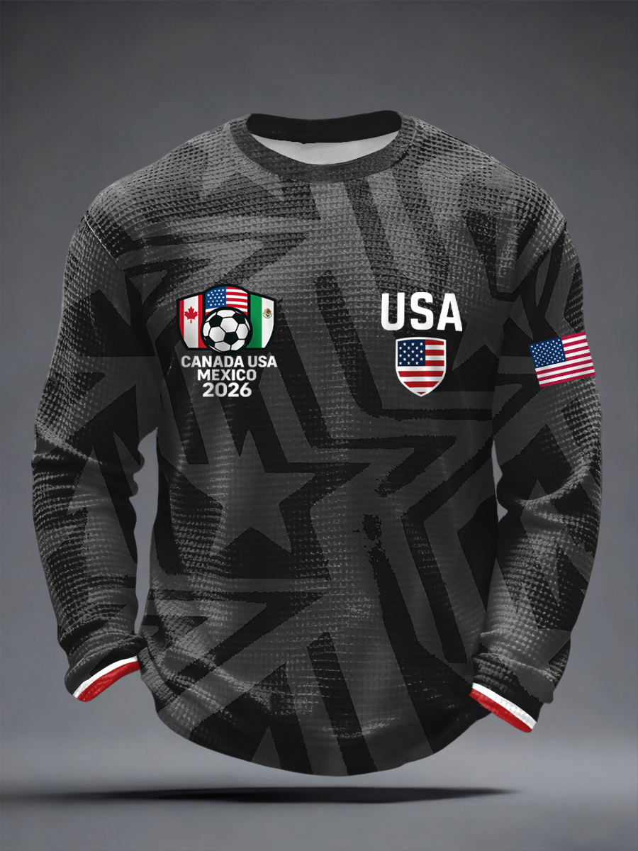 Men's USA Soccer Supporter Waffle Long Sleeve T-Shirt