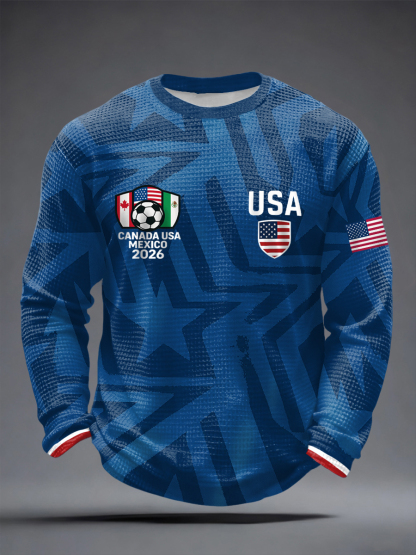 Men's USA Soccer Supporter Waffle Long Sleeve T-Shirt