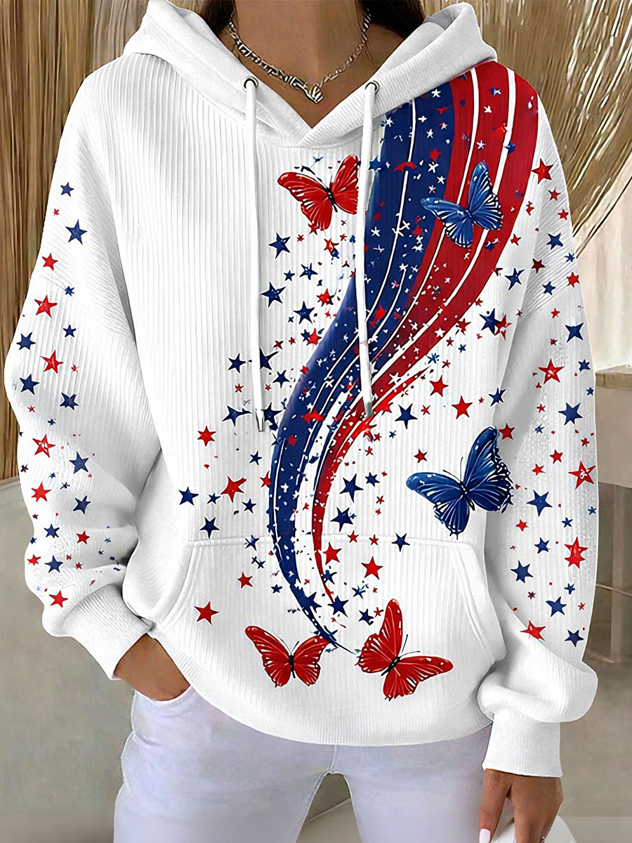 Women's American Flag Butterfly Hoodies