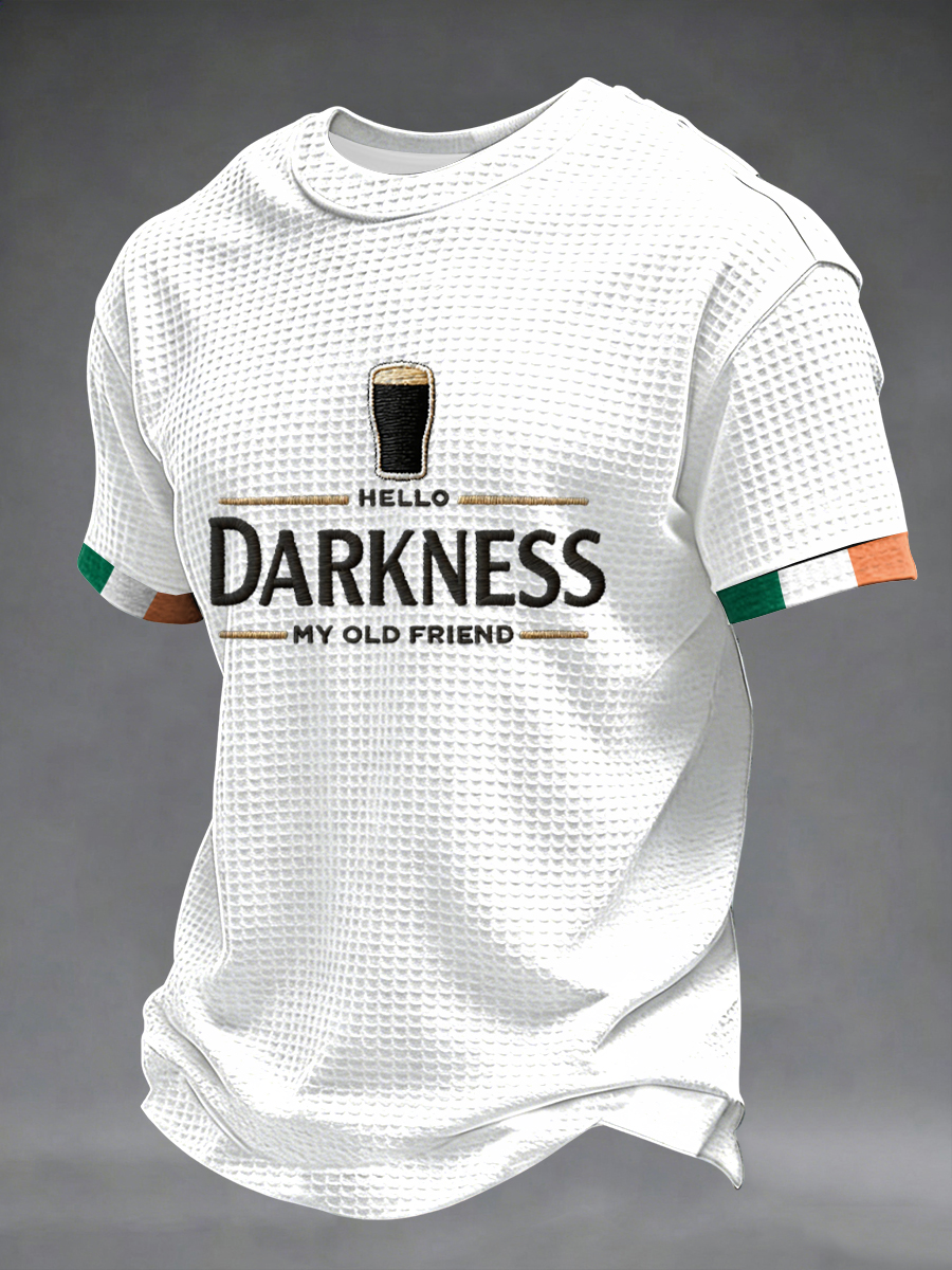 Men's Hello Darkness My Old Friend Waffle Short Sleeves T-shirt