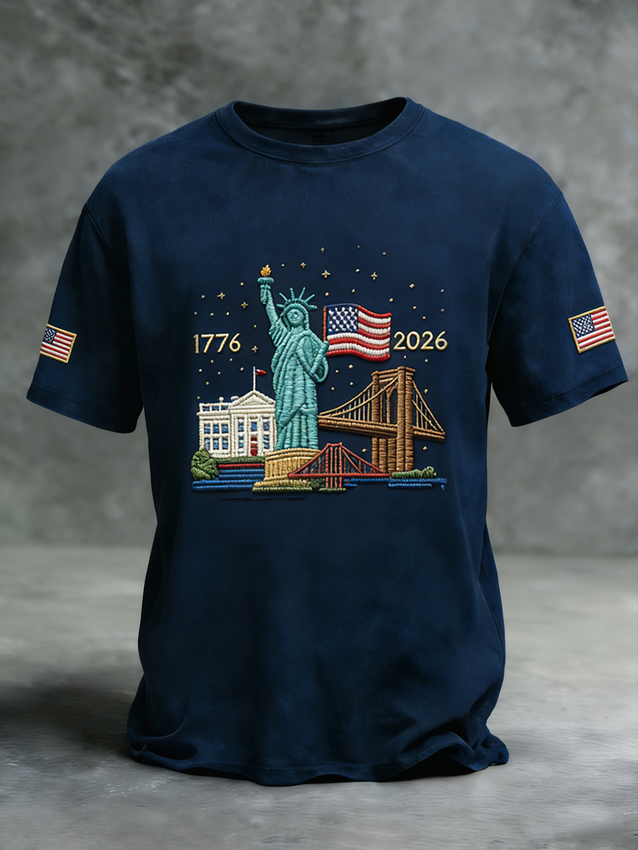 Retro 250th Anniversary Flag Casual T-Shirt