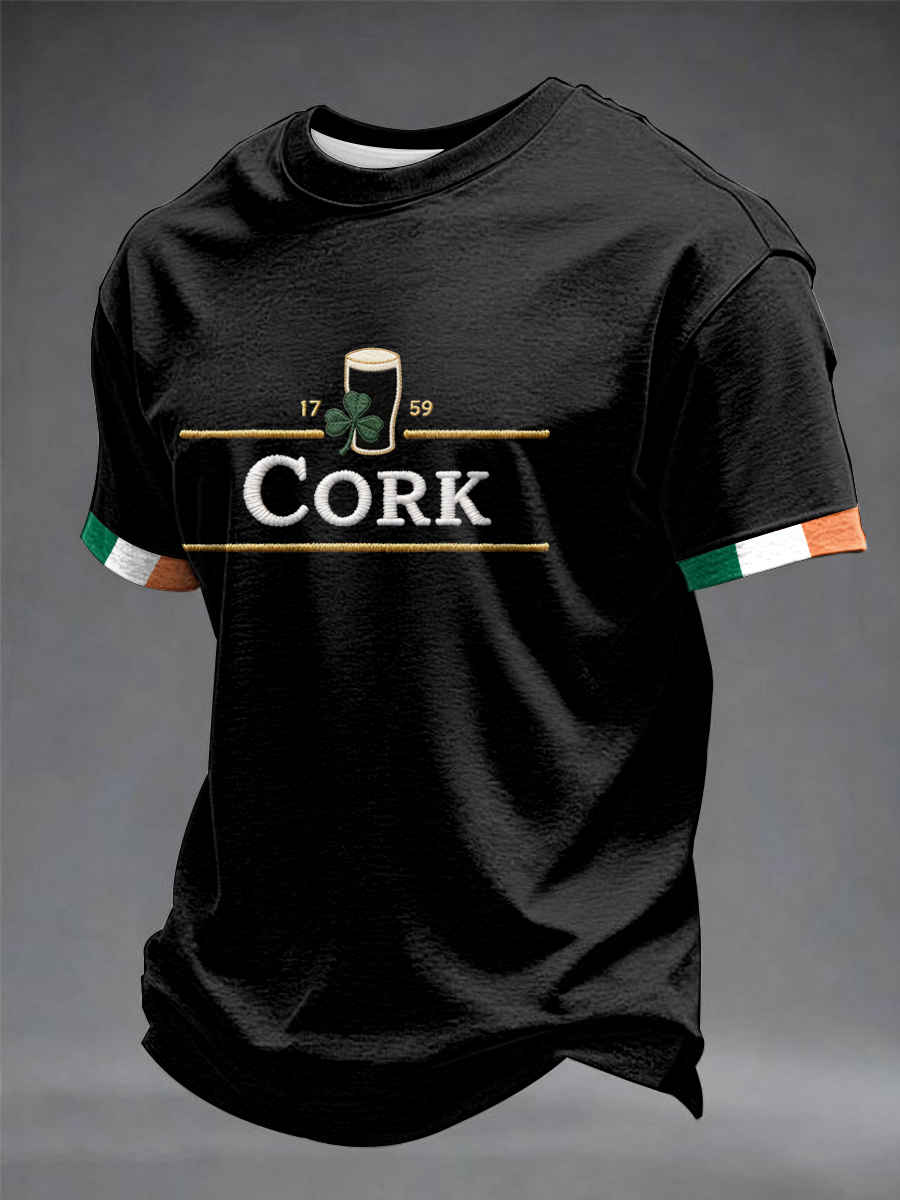 Men's St.Patrick's Day Cork print short sleeves t-shirt