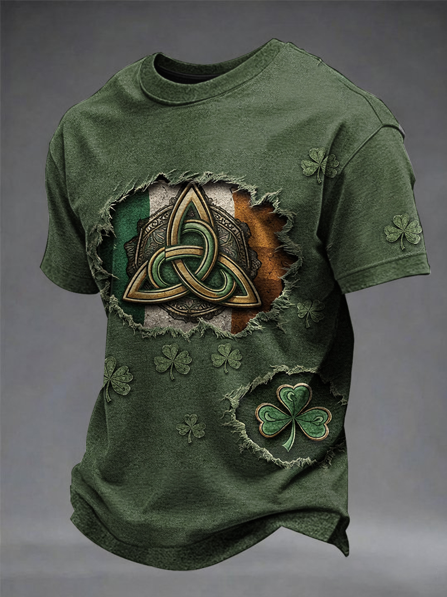 St. Patrick's Day Shamrock Art Print Short Sleeve  T-shirt