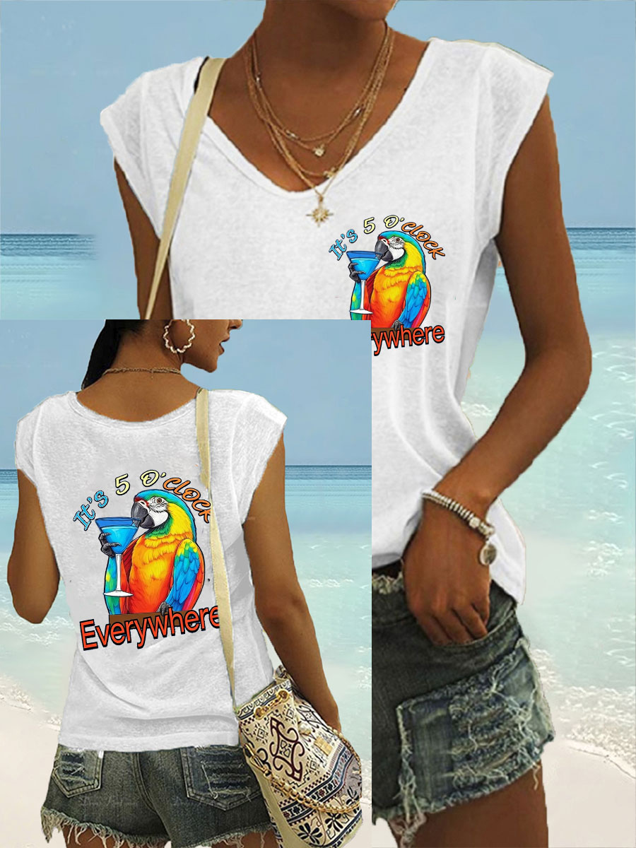 Women's Day It‘s 5 O'clock Everywhere coloured cotton T-shirt