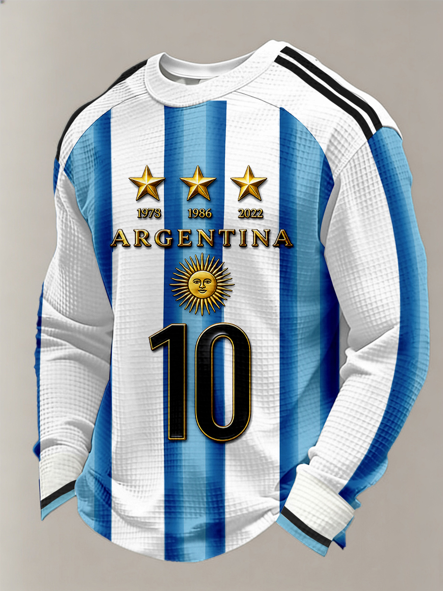 Men's Argentine Football Waffle Long Sleeve T-Shirt