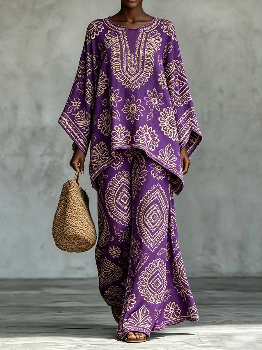 Women's African Art Cotton Linen Set