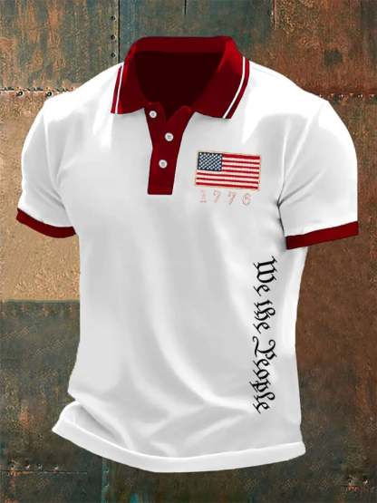 Men's We The People Fourth Of July America 1776 Patriotic Polo Shirt