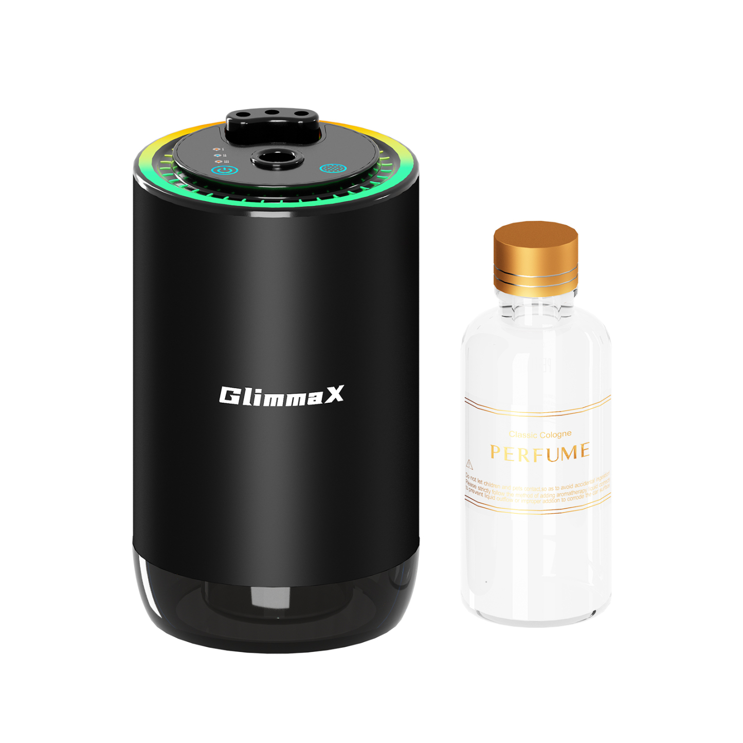 GlimmaX Smart Car Air Freshener,Star Ambiance Roof and Premium Design,Healthy Eco-Friendly Fragrance,Auto On/Off,3 Adjustable Modes,Black Air Freshener Perfect for Car,Bedroom,Office,Restrooms-GlimmaX