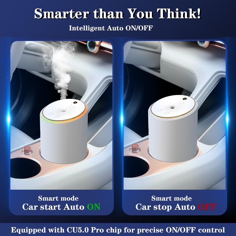 GlimmaX Smart Car Air Freshener,Atmosphere Light and Star Light,Healthy Eco-Friendly Fragrance,Auto On/Off,3 Adjustable Modes,White Car Air Freshener Perfect for Cars,Bedroom,Office-GlimmaX