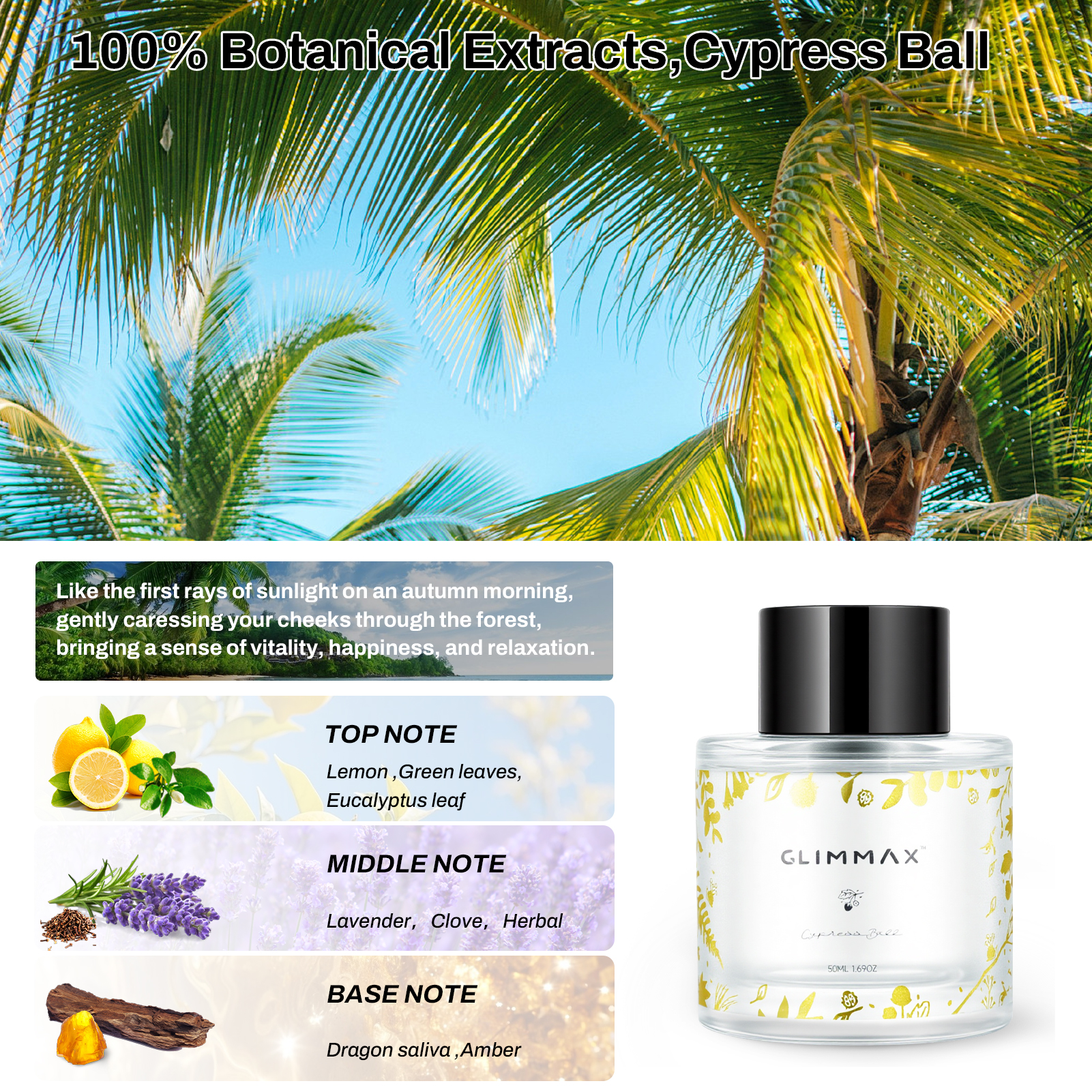 GlimmaX Halo Cypress Ball car diffuser fragrance oil refill bottle