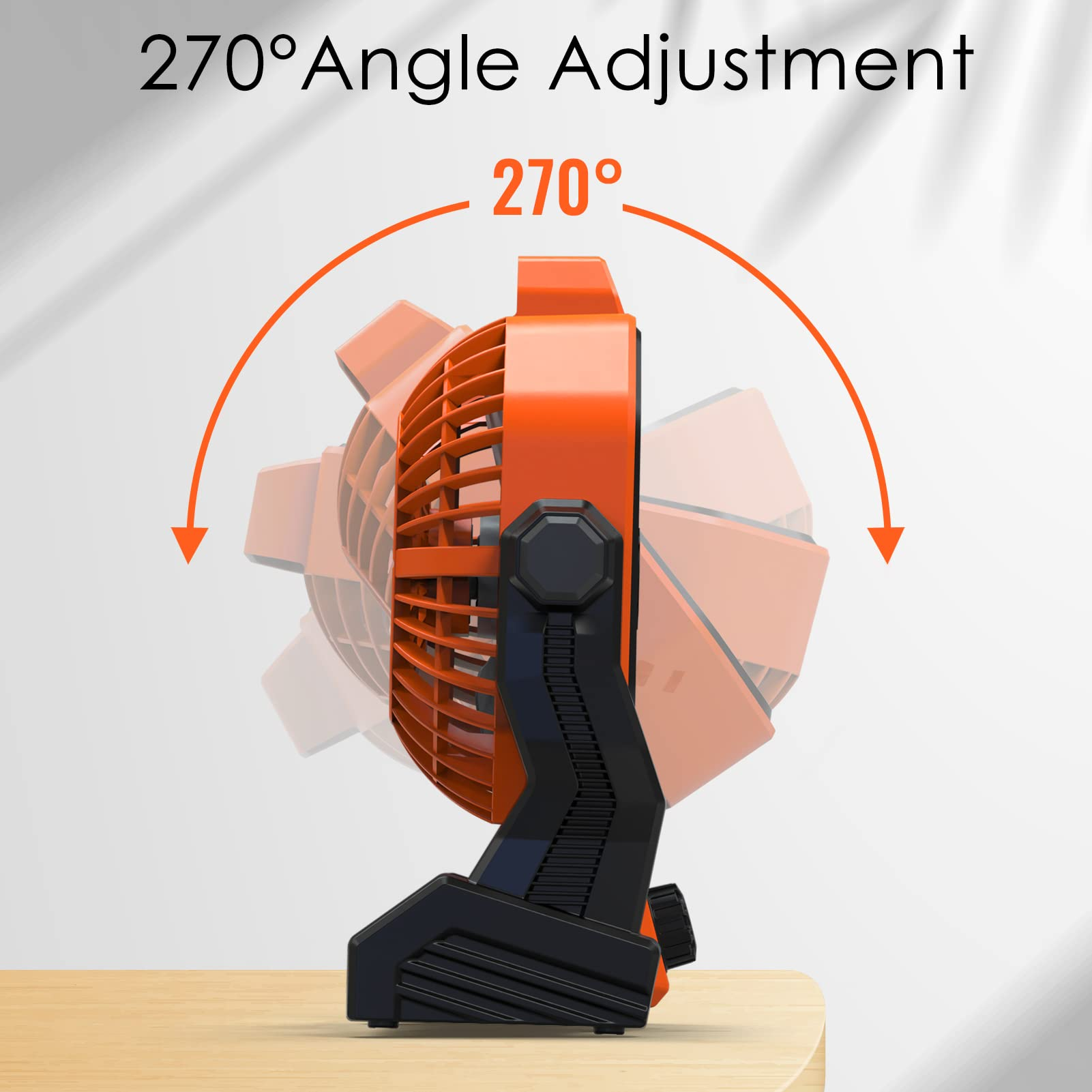 IMPRESIA Camping Ventilator Tragbarer Ventilator Leise mit LED-Licht 10400mAh Wiederaufladbare mit Haken Stufenlose Geschwindigkeitsregelung Ventilator für Outdoor Zelt Schlafzimmer Auto Reisen