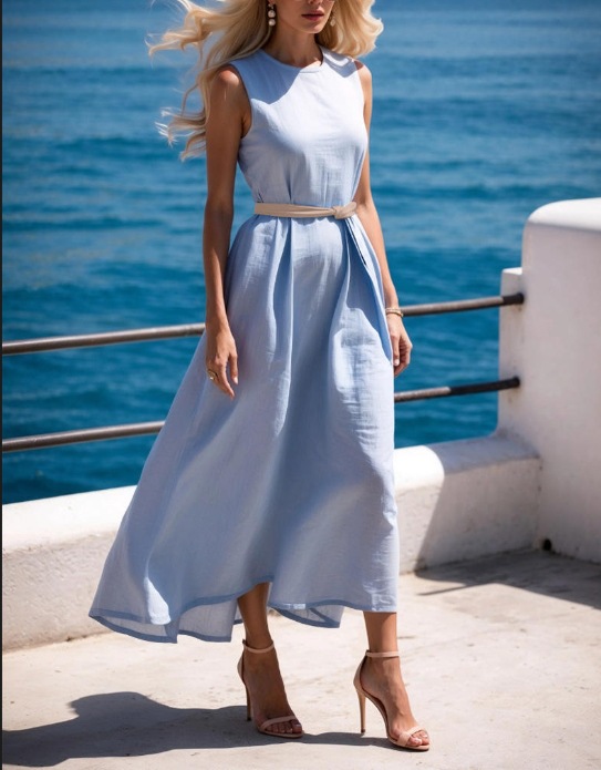 Vestito in Lino "Elegance Mediterranea"