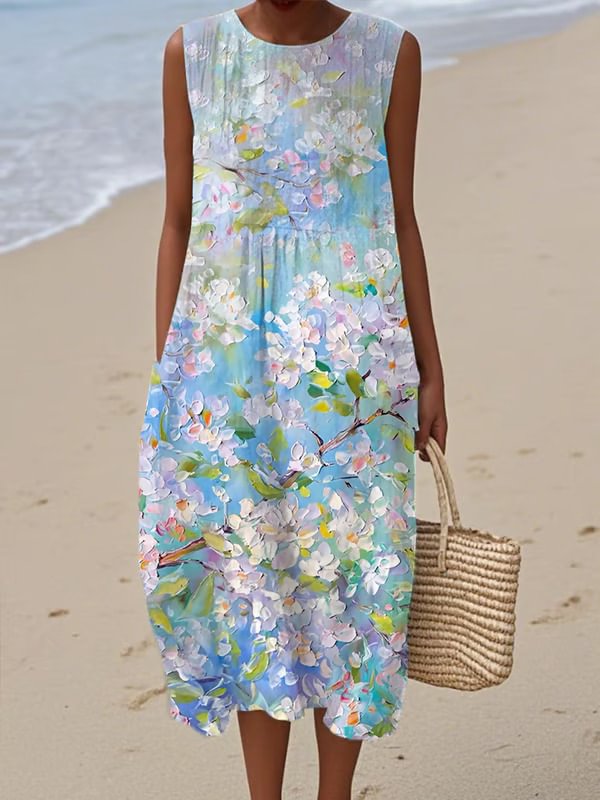 Abito Lino Stampato "Estetica Vacanza" 