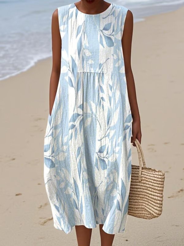 Abito Lino Stampato "Estetica Vacanza" 