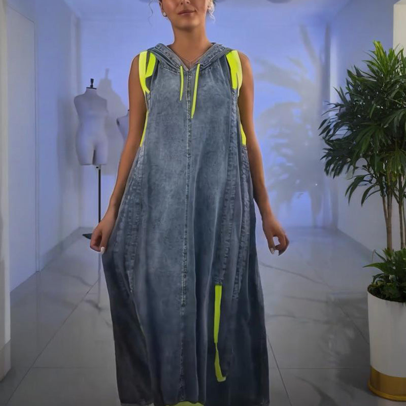 Vestito Cult in Denim Fluorescente