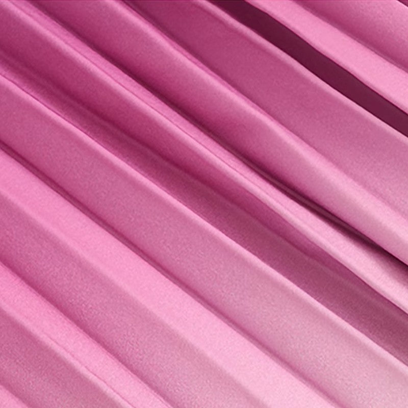 Abito Donna in Seta Acetato con Gradiente e Piega Sostenuta 