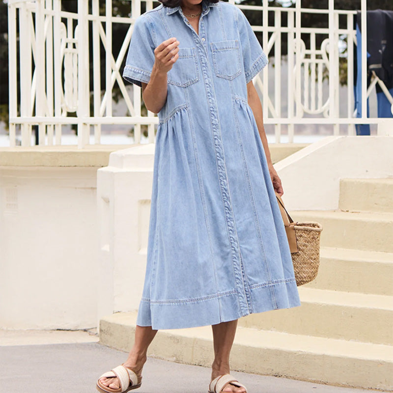 Vestito Midi in Denim Liguria