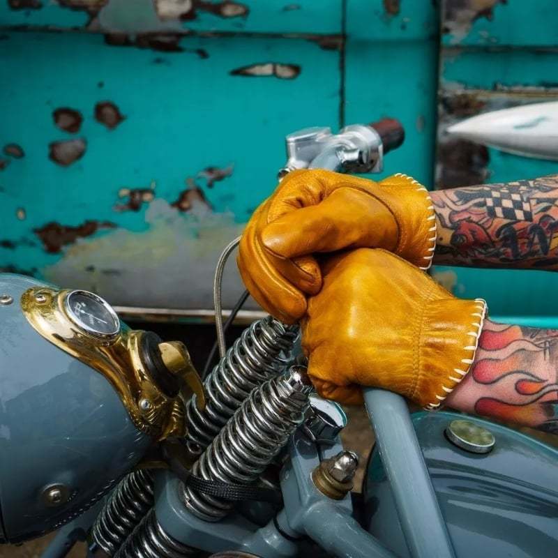 Handmade Leather Motorcycle Gloves