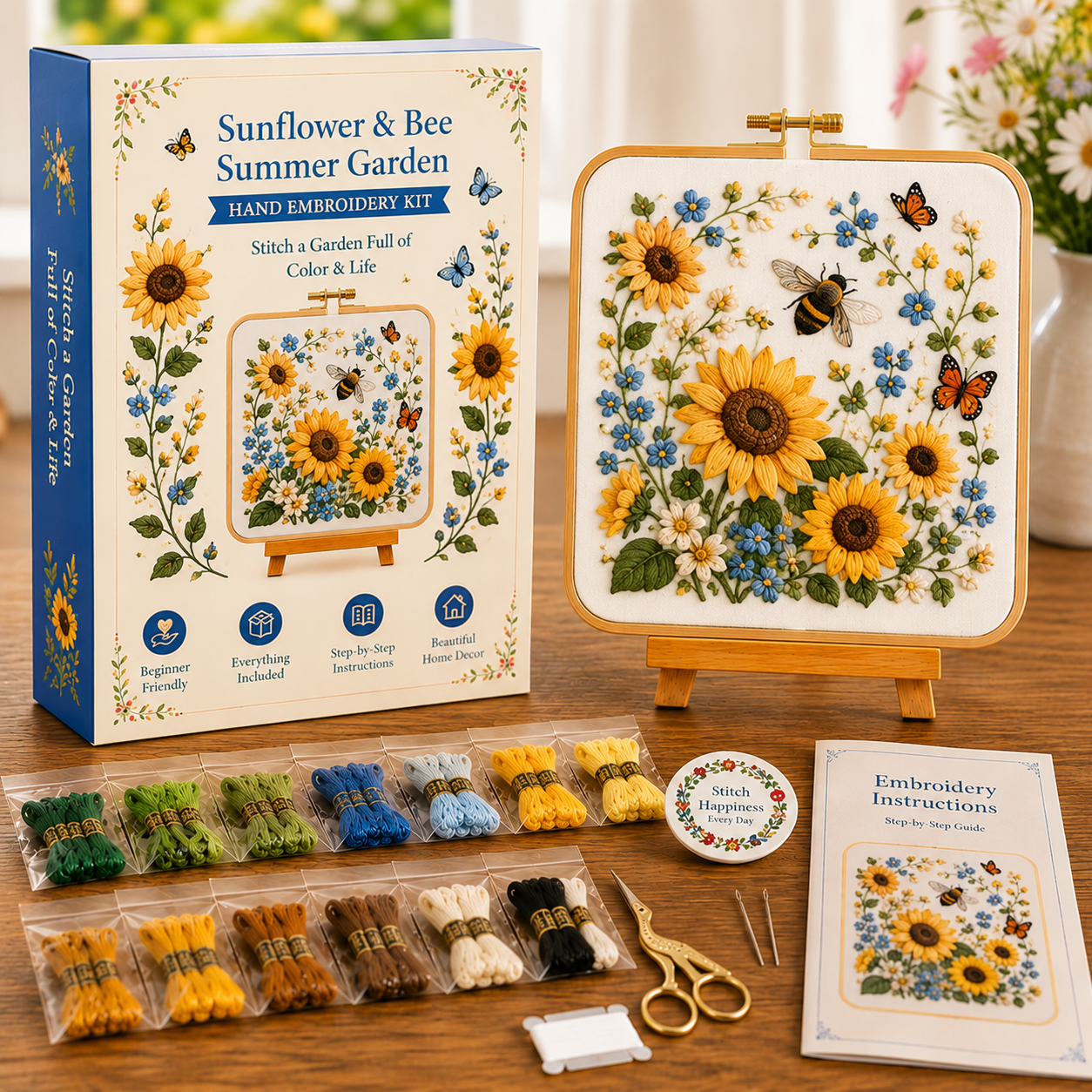 4 Seasons Botanical Embroidery Collection – DIY Hand Embroidery Kit Series