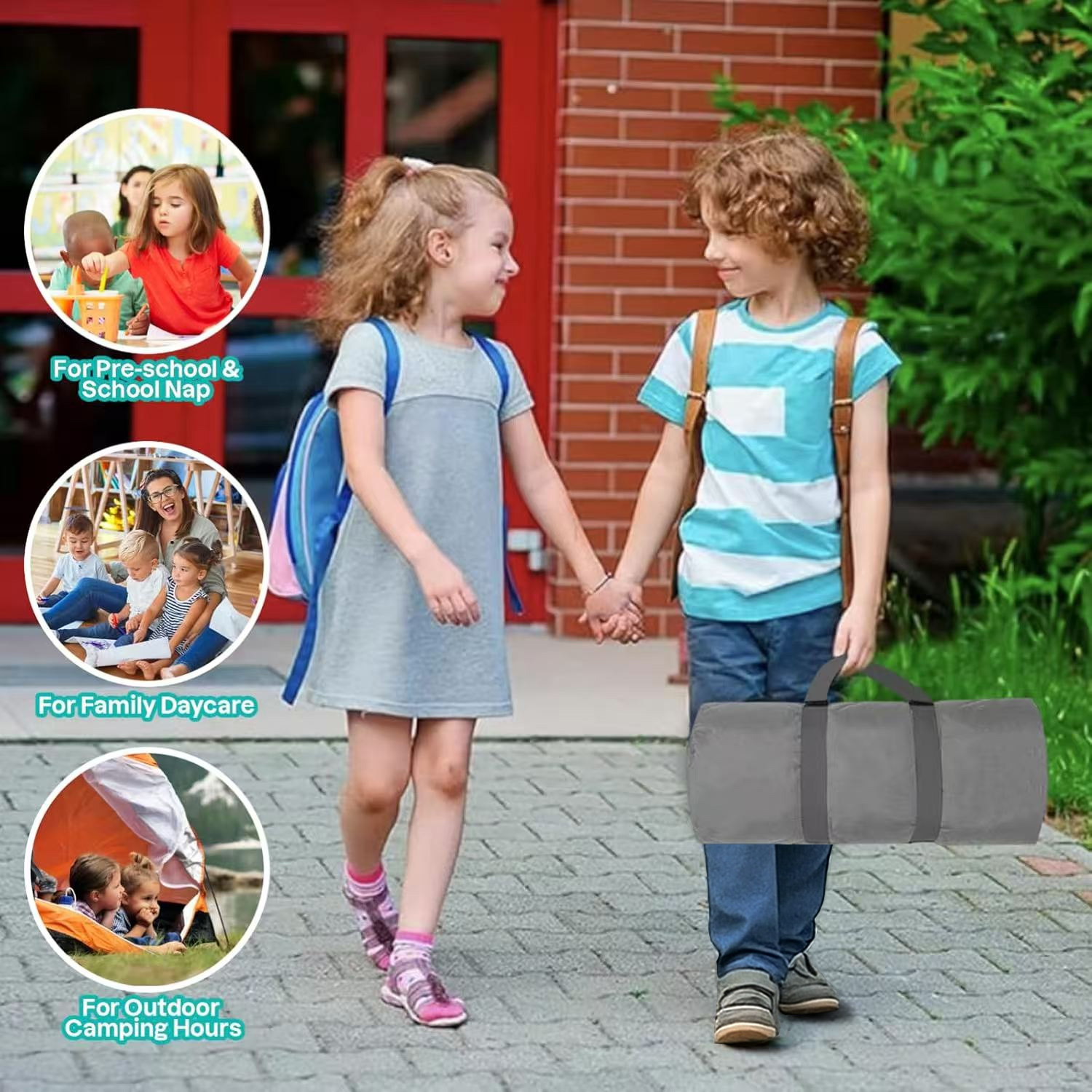 Custom Personalized Name Kids Nap Mat Moon Cow Pattern