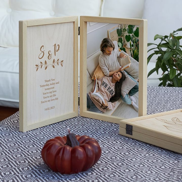 Custom Wooden Photo Frame Gifts For Her, Personalized Keepsake Box