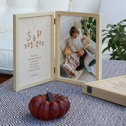 Custom Wooden Photo Frame Gifts For Her, Personalized Keepsake Box