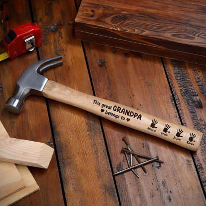 This Grandpa Belongs To - Personalized Wooden Hammer