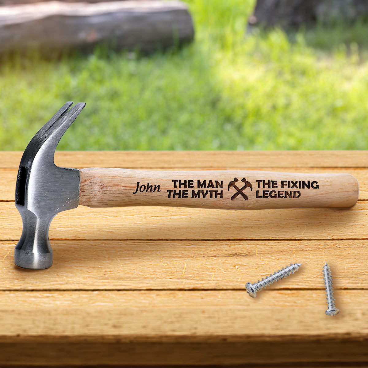Dad – The Man, The Myth, The Fixing Legend - Personalized Wooden Hammer