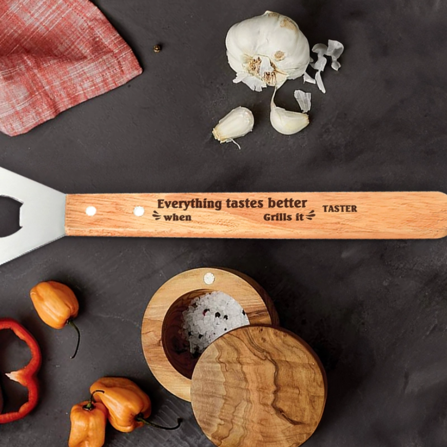 Everything Tastes Better When Daddy Grills It - Personalized BBQ Spatula Or Tool set