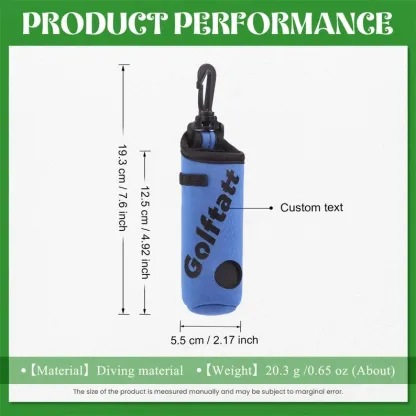 Personalized Golf Ball Bag, Stylish Pouch for Golf Balls, Golf Gifts for Him, Fathers Day Gift, Gift for Golf Lovers