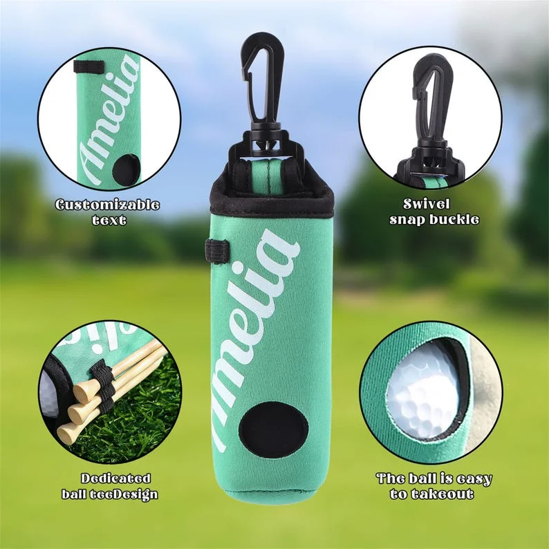 Personalized Golf Ball Bag, Stylish Pouch for Golf Balls, Golf Gifts for Him, Fathers Day Gift, Gift for Golf Lovers