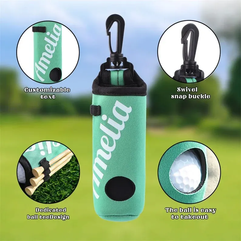 Personalized Golf Ball Bag, Stylish Pouch for Golf Balls, Golf Gifts for Him, Fathers Day Gift, Gift for Golf Lovers