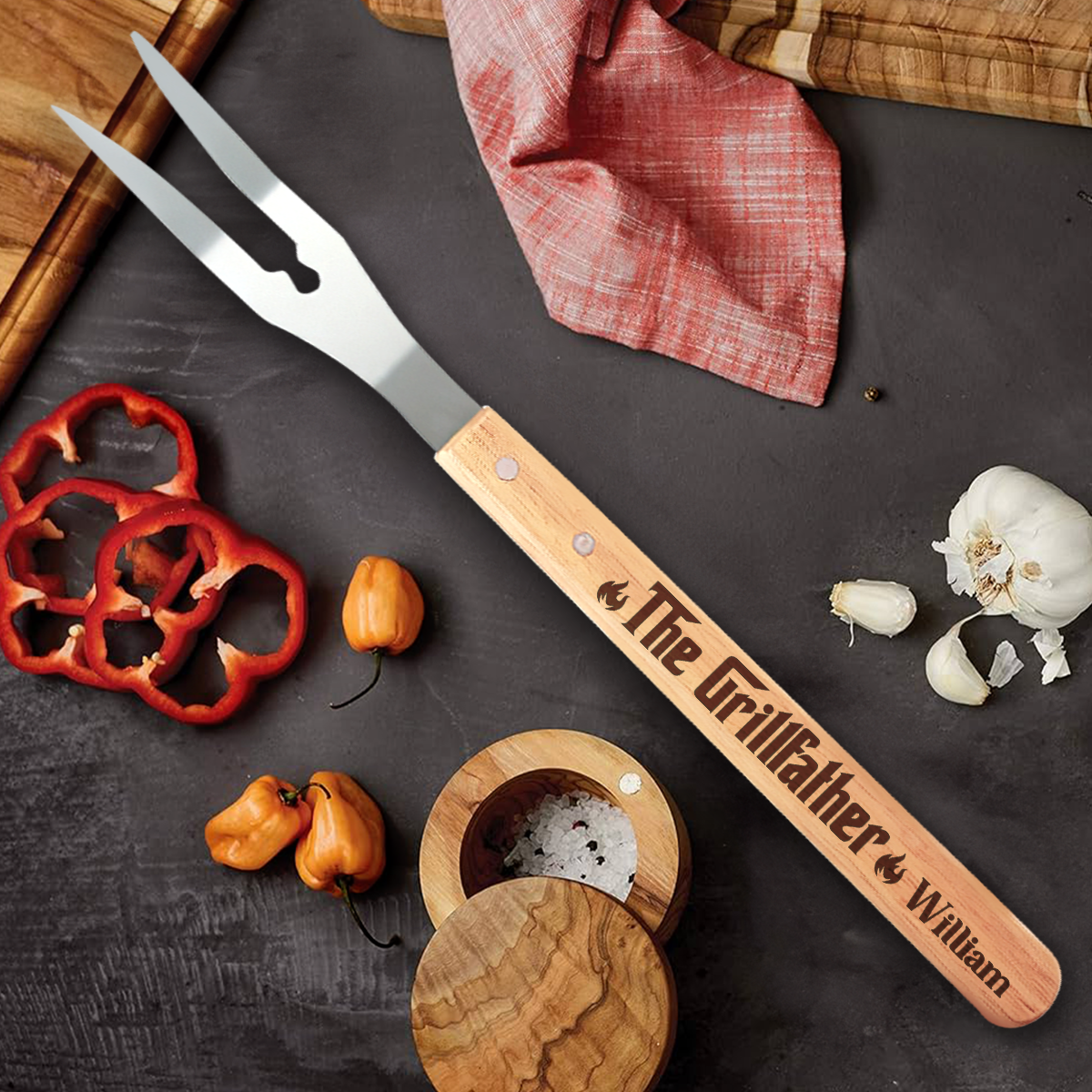 The Grill Father - Personalized BBQ Spatula Or Tool set