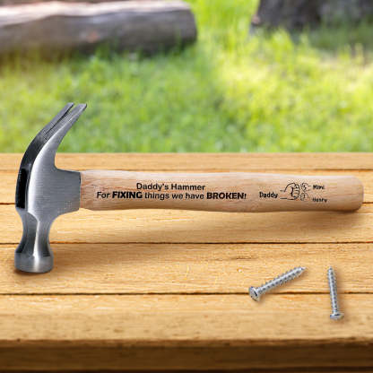 Daddy's Hammer For Fixing Things We Broke - Personalized Wooden Hammer