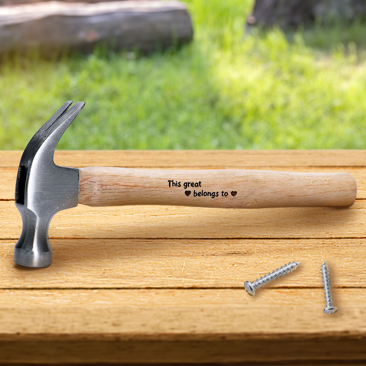 This Grandpa Belongs To - Personalized Wooden Hammer