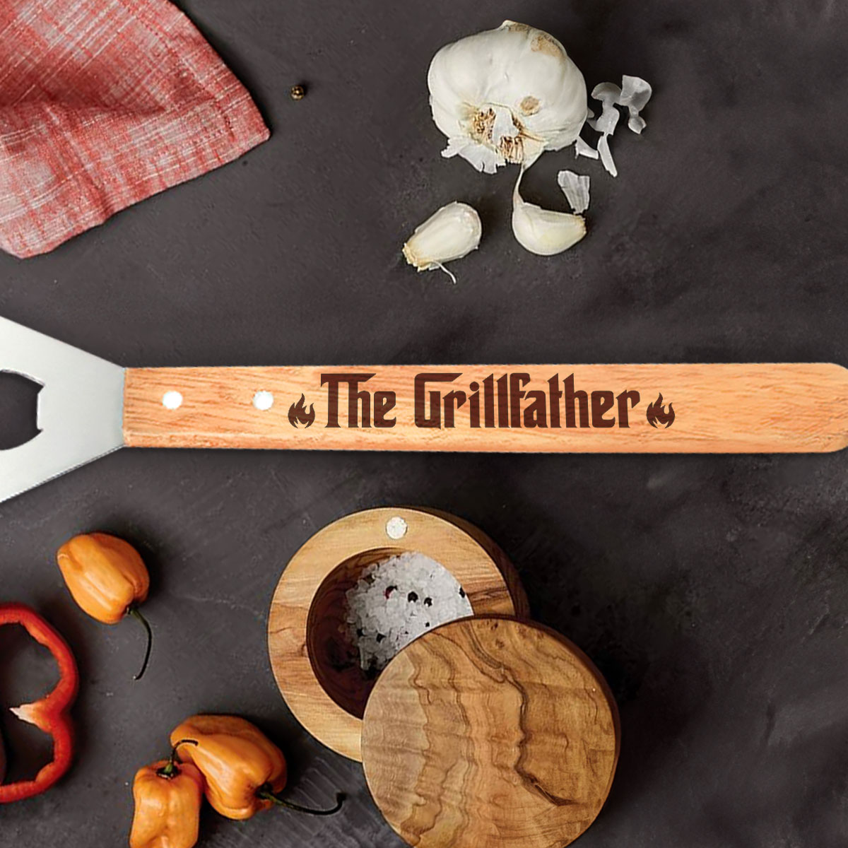 The Grill Father - Personalized BBQ Spatula Or Tool set
