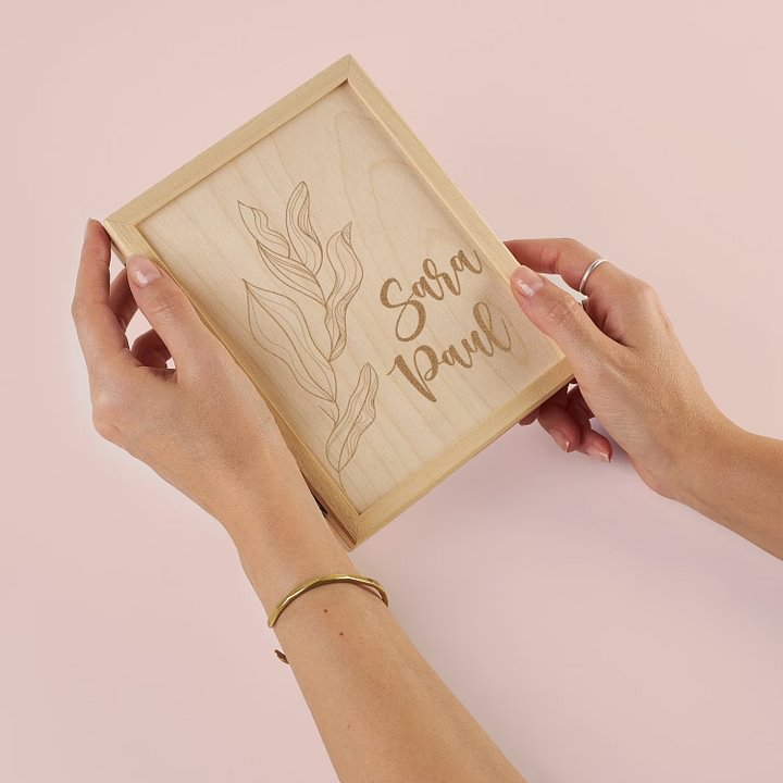 Custom Wooden Photo Frame Gifts For Her, Personalized Keepsake Box