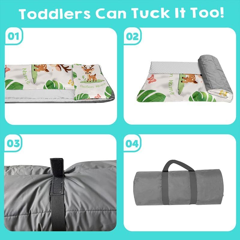 Custom Personalized Name Kids Nap Mat Cute Fox