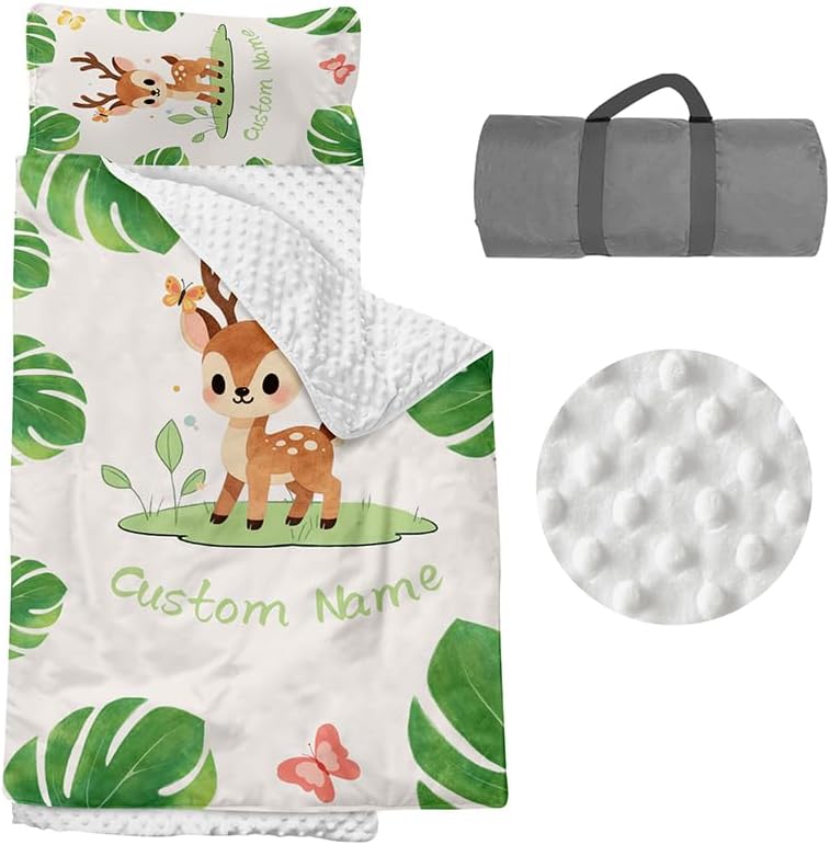 Custom Personalized Name Kids Nap Mat Cute Fox