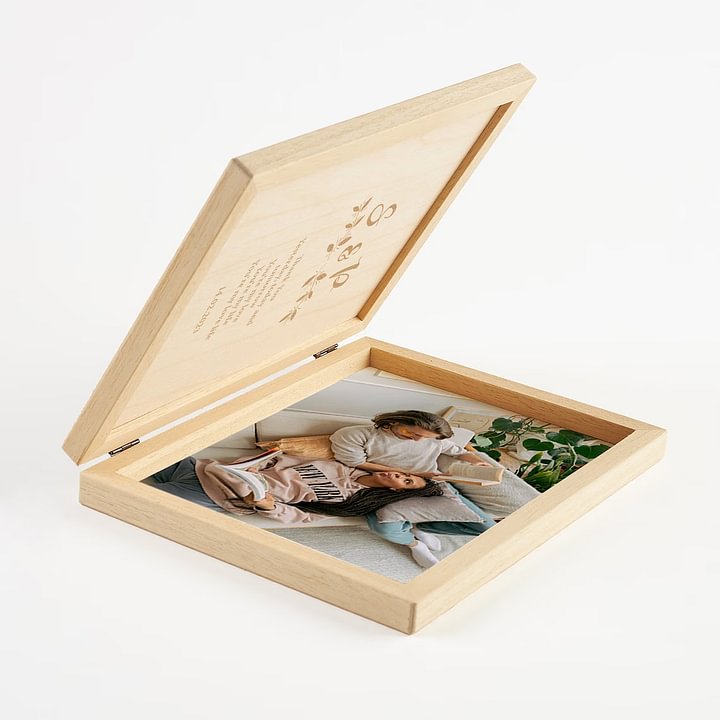 Custom Wooden Photo Frame Gifts For Her, Personalized Keepsake Box