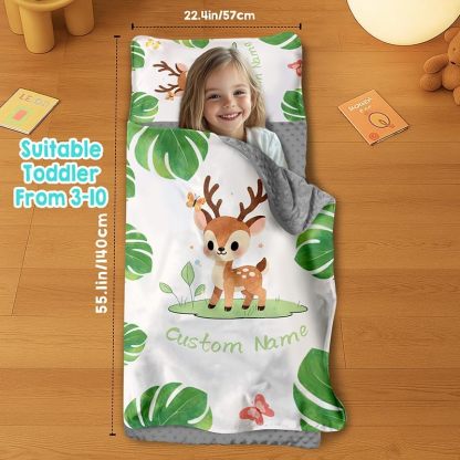 Custom Personalized Name Kids Nap Mat Cute Fox