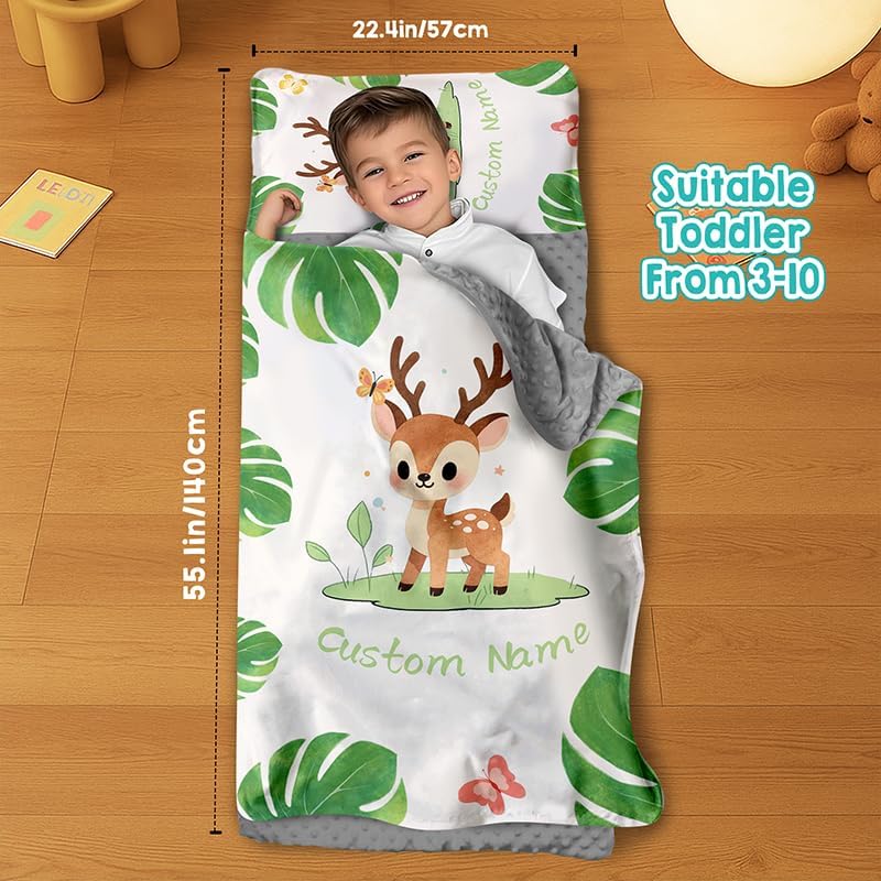 Custom Personalized Name Kids Nap Mat Cute Fox