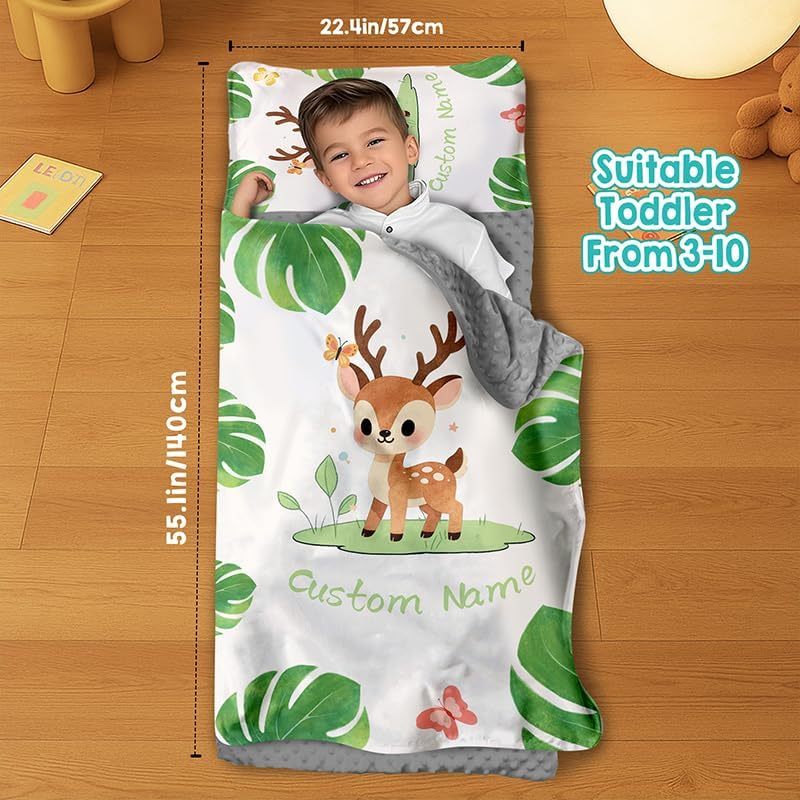 Custom Personalized Name Kids Nap Mat Cute Fox