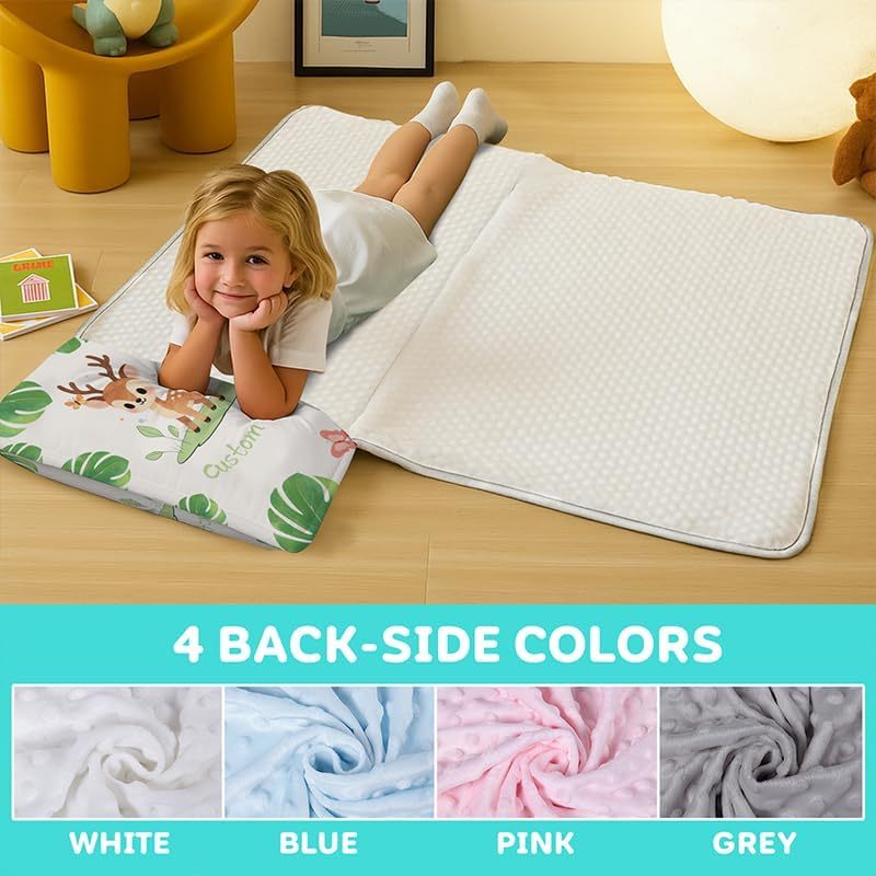 Custom Personalized Name Kids Nap Mat Cute Fox