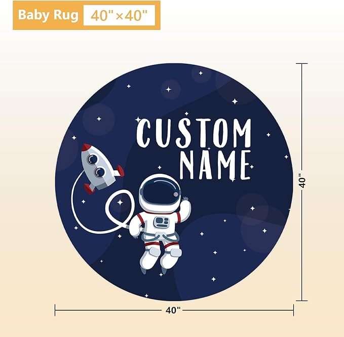 Personalized Crib Bedding Set, 5 Pcs Custom Nursery Bedding Sets with Name, Blue Astronaut for Baby Boys Girls