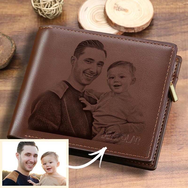 Custom Photo Wallet Men's Trifold Father's Day Gift