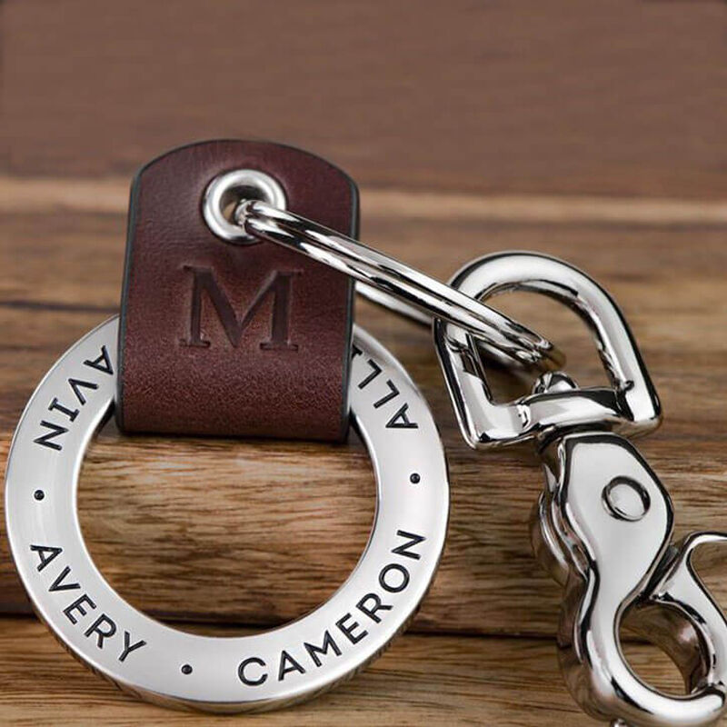 Personalized Dad Keychain Engraving 1-6 Names Father’s Day Gift