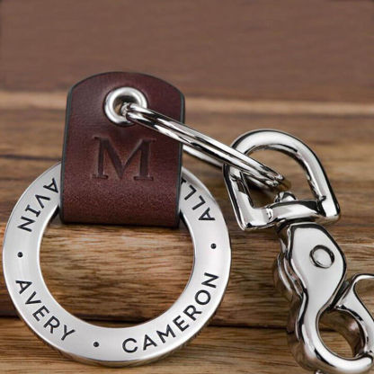 Personalized Dad Keychain Engraving 1-6 Names Father’s Day Gift